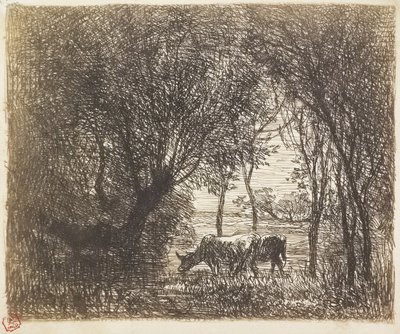 Cows Under Trees, 1862 by Charles Francois Daubigny